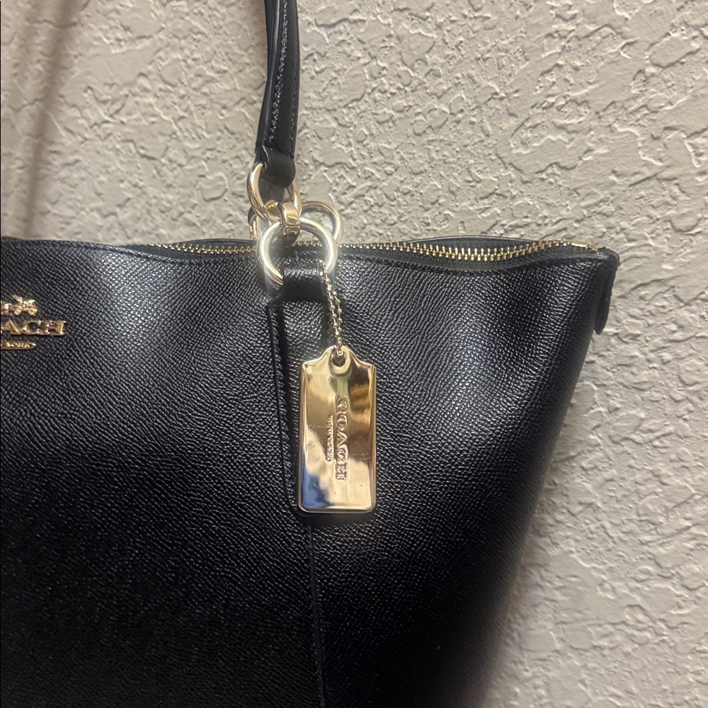 Like New, Coach vintage black coated canvas large zip tote. - Picture 3 of 13